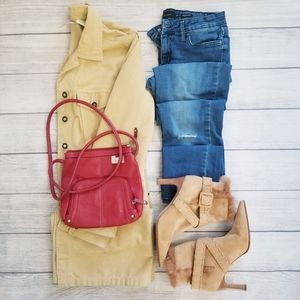 Antonio Melani Tan Suede Bugsy Booty, Sz 7.5, VGUC